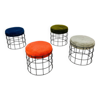 4 tabourets T1 par Verner Panton, design années 60