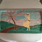 Longwy enamel plate art deco design