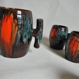 Ceramic orangeade service Vallauris 1950, vintage France