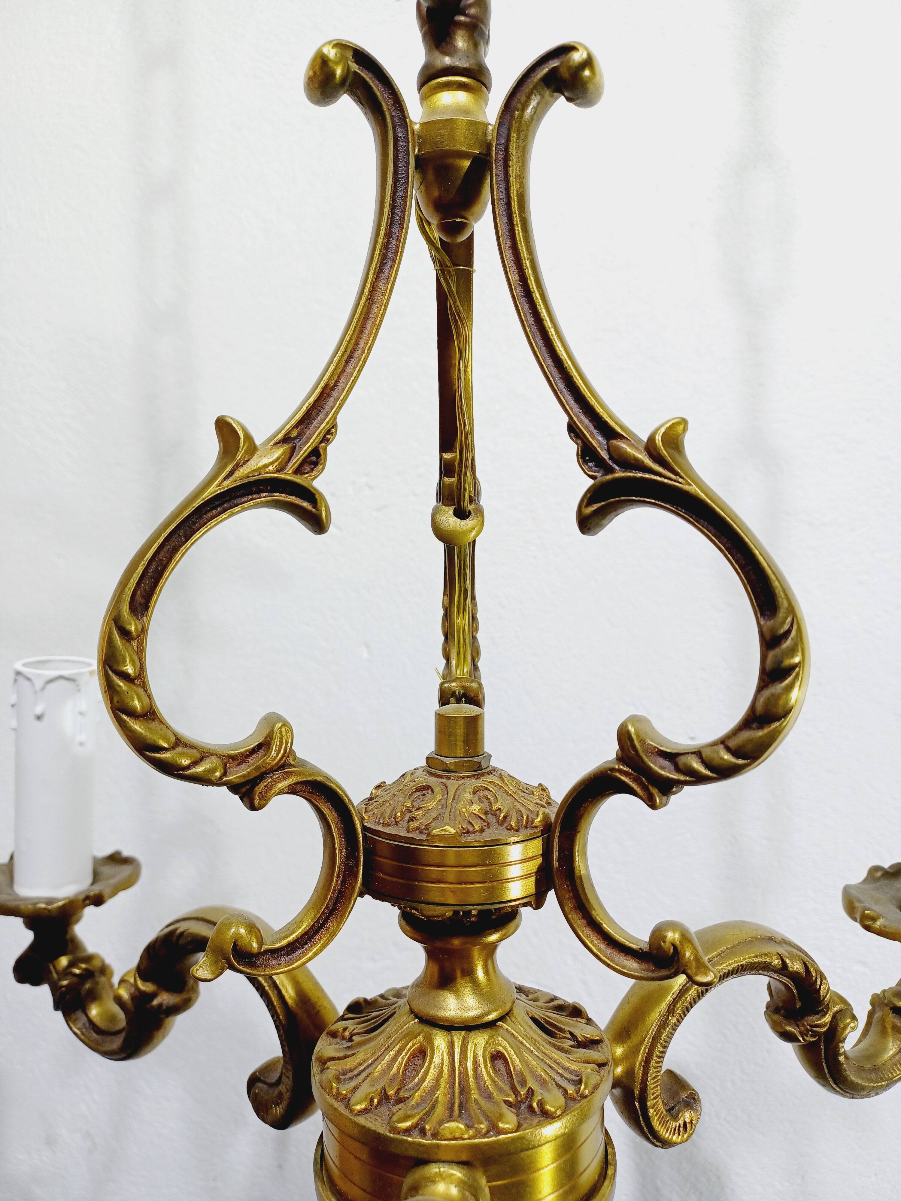 3-light bronze chandelier