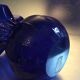 Vintage vase in blue glass paste