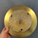 Wall/ceiling lamp, made in brass and white lacquered metal with frosted solid glass shade
