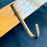 Kitchen shelf French artisanal work vintage 60s solid oak and copper