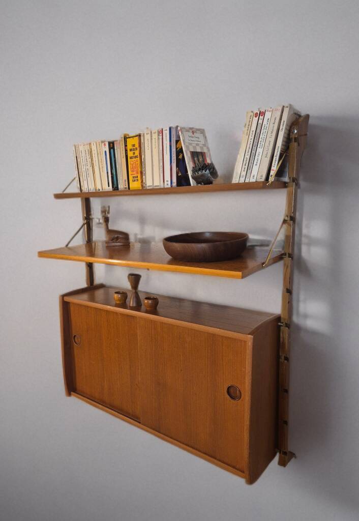 Ergo wall shelf in teak, Vintage Scandinavian 1960s