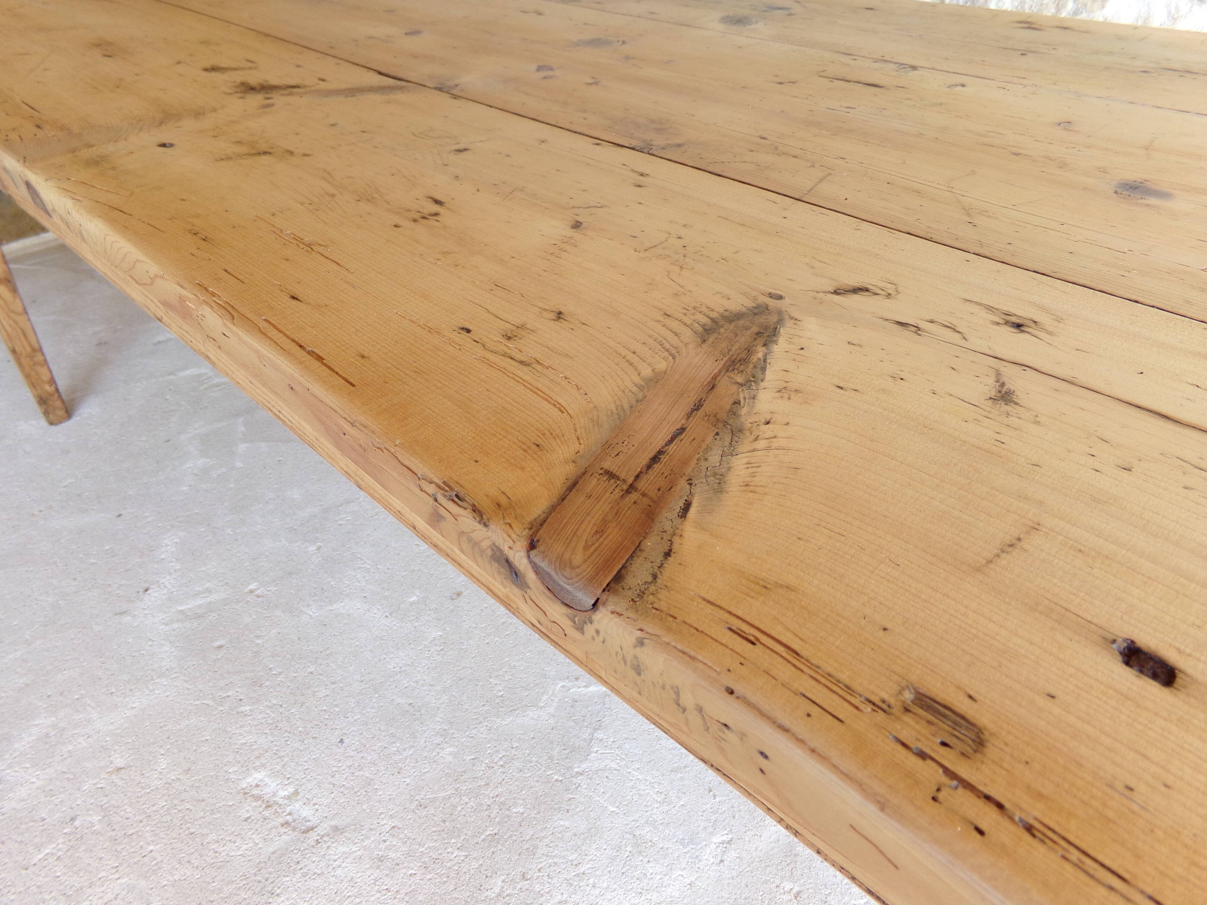 Farmhouse table in raw wood