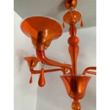 Orange Translucent Glass Chandelier, Contemporary Design