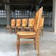 Chaises avec jonc en bois de chêne, France années 1950, Set de 6
