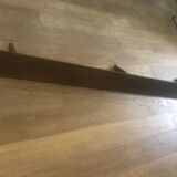 Splendid wall shelf in varnished solid oak (2m32cm long) with 3 wall hooks