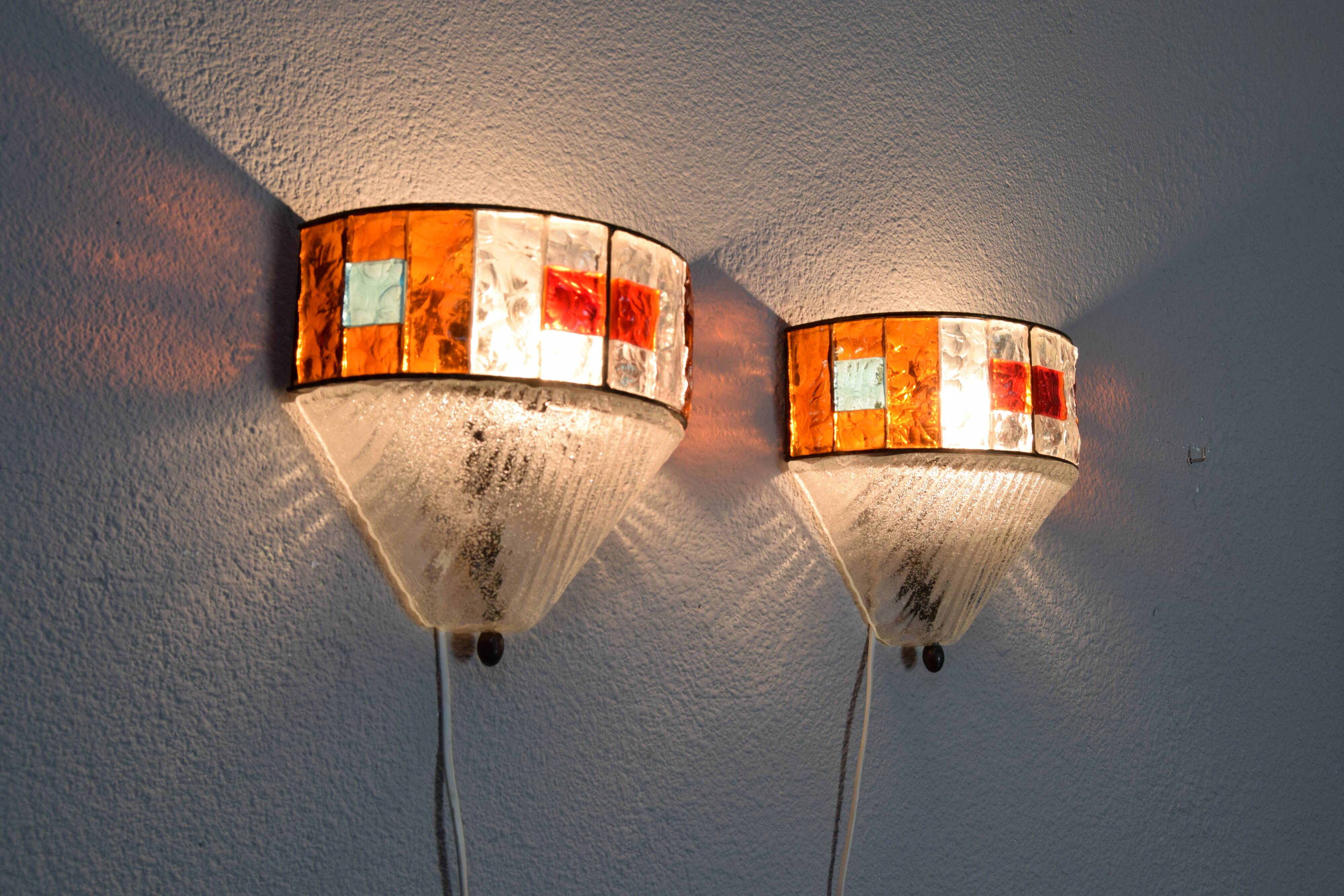 Set of Two Mid-Century Italian Modern Longobard Poliarte Sconces