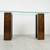 Vintage burl wood console, 1980s