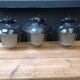 Set of 3 vintage Czech industrial pendant lights, 1950s