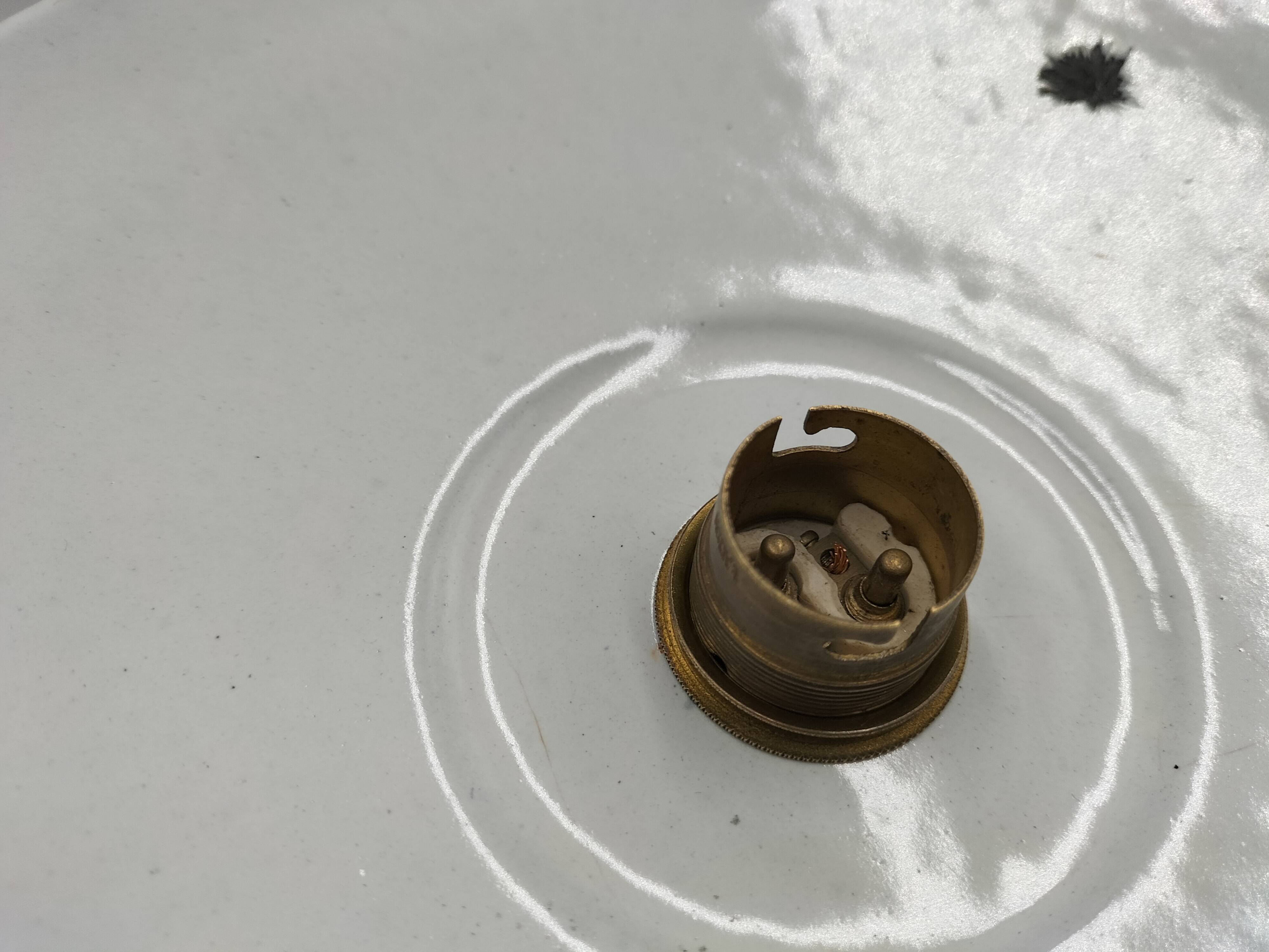 Enameled sheet metal pendant lights