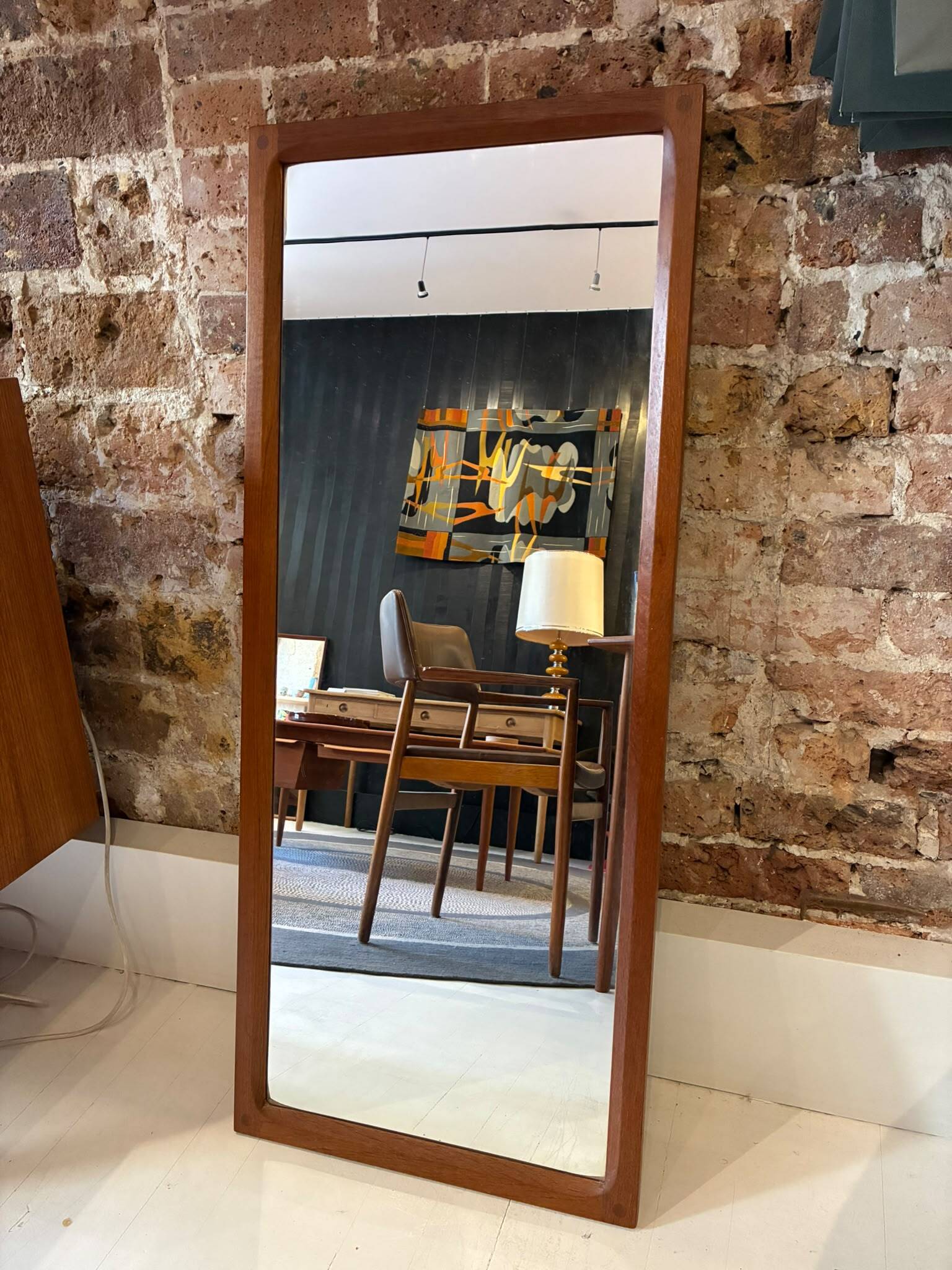 Scandinavian teak mirror by Aksel Kjersgaard, Denmark 1960