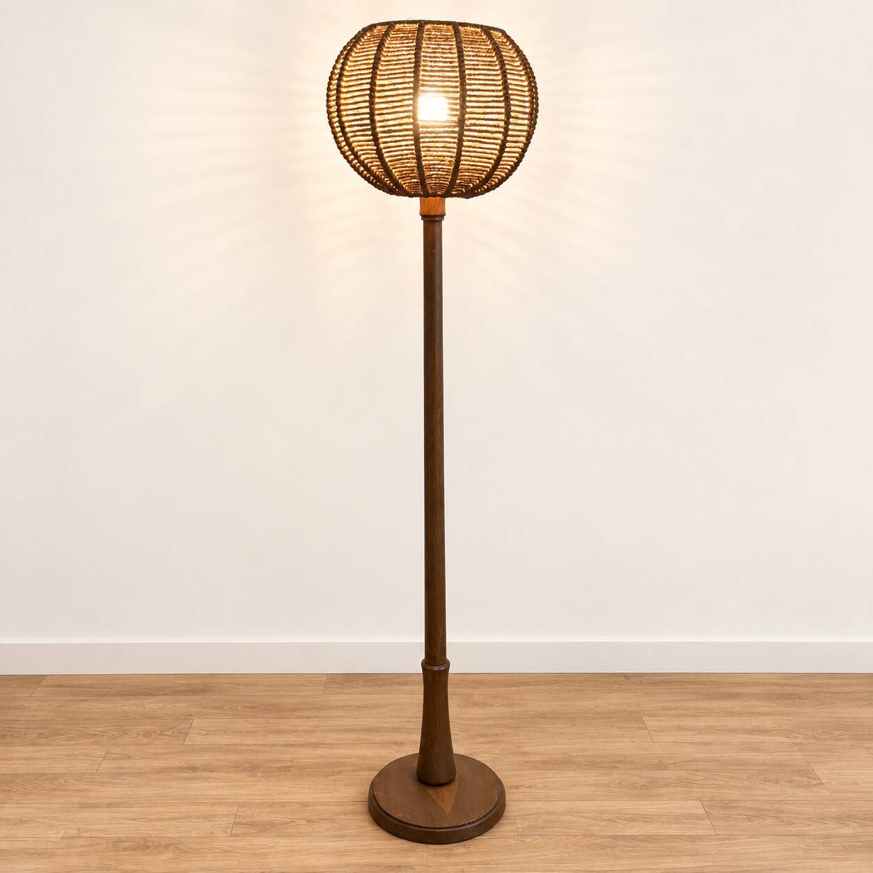 Oak floor lamp