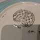 Longwy enamel plate with cartouche of 2 birds and apple blossoms, d188