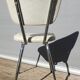 Chaise de bureau tubulaire acier chromé et simili blanc