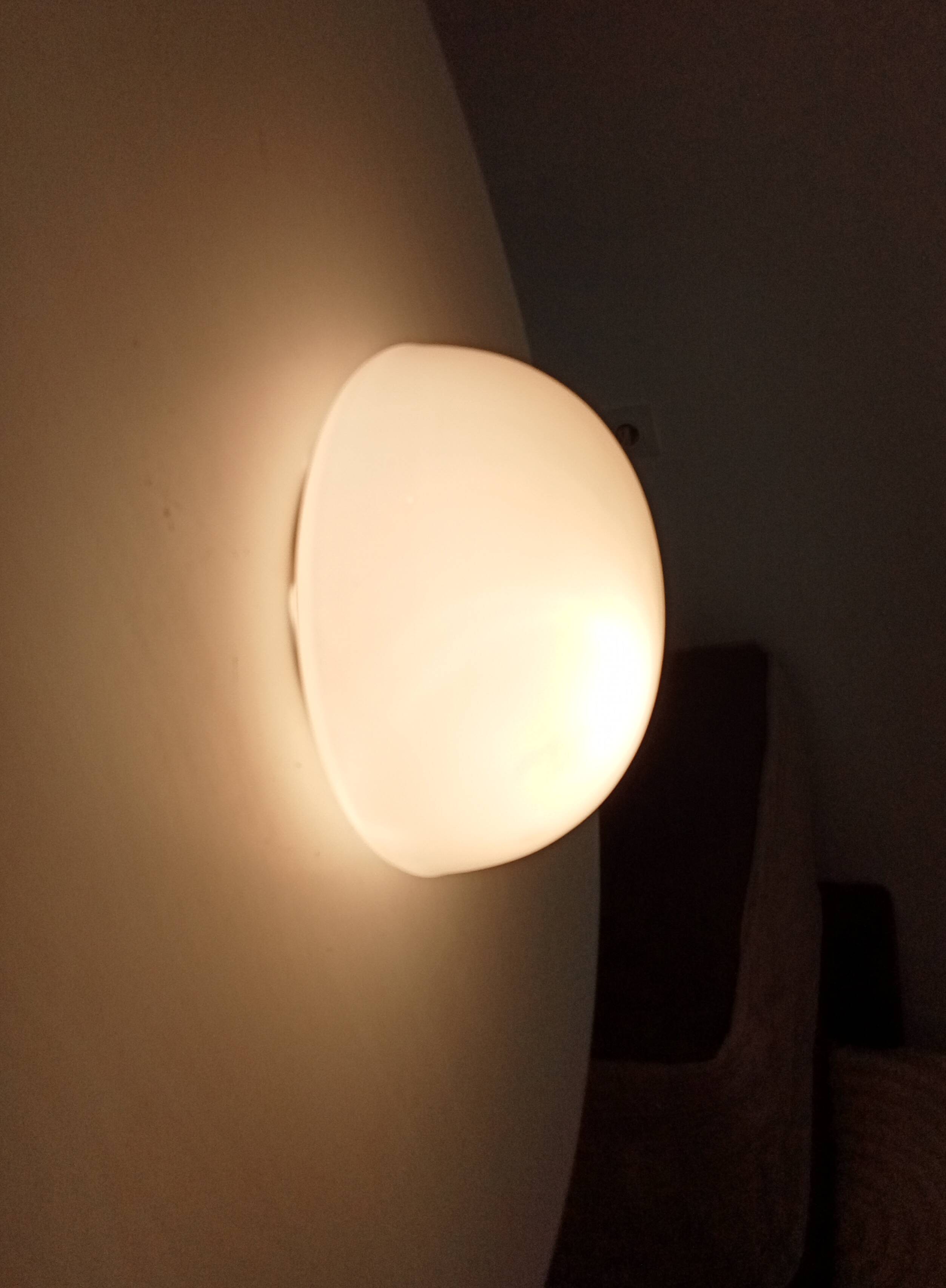 Vintage 60s ceiling light in milky white opaline
