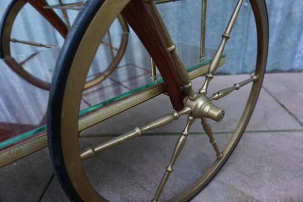 Chariot de bar/ chariot de service de milieu de siècle par Cesare Lacca, années 1950.
