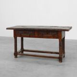Spanish Oak Side Table or Console, 17th Century