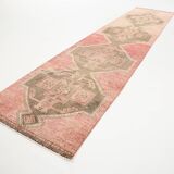 3x13 Vintage Red & Brown Classic Persian Runner Rug, 92x408Cm