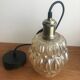 Vintage Lightly Smoked Glass Globe Pendant Light Electrical System New