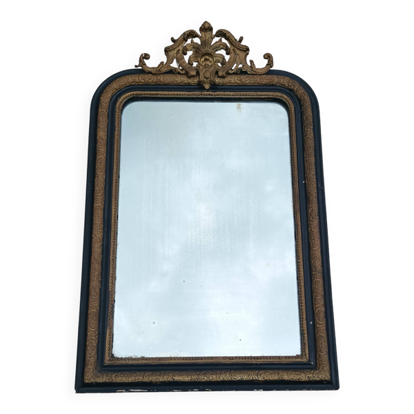Miroir époque Napoléon III en bois et stuc