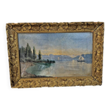 Oil on canvas – Lake Geneva by Émile Vernay, dated 1902 - 675009