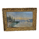 Oil on canvas – Lake Geneva by Émile Vernay, dated 1902 - 675009