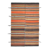 Tapis vintage turc Oushak fait à la main en laine et coton orange 147x229