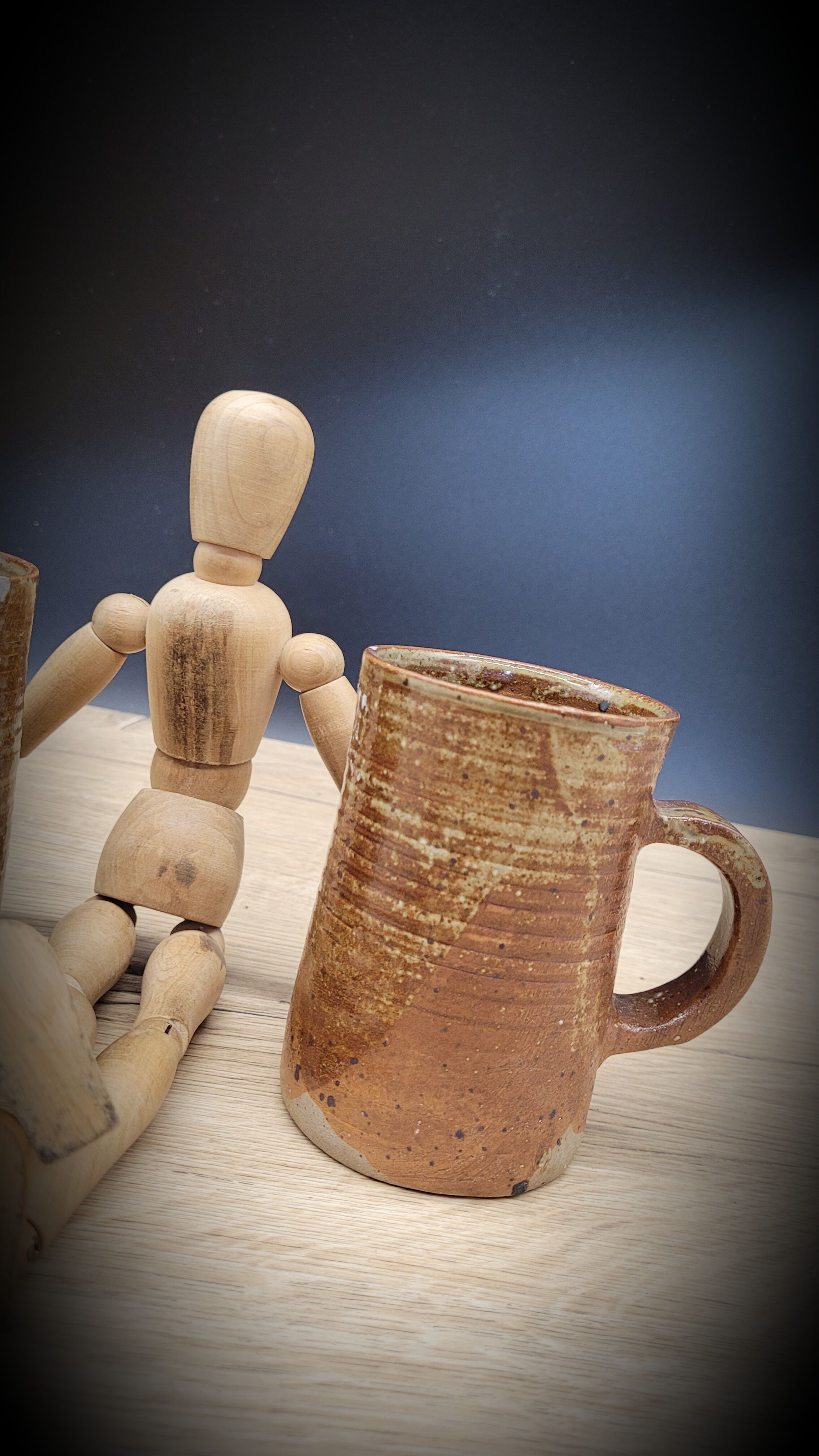 Duo of stoneware cups