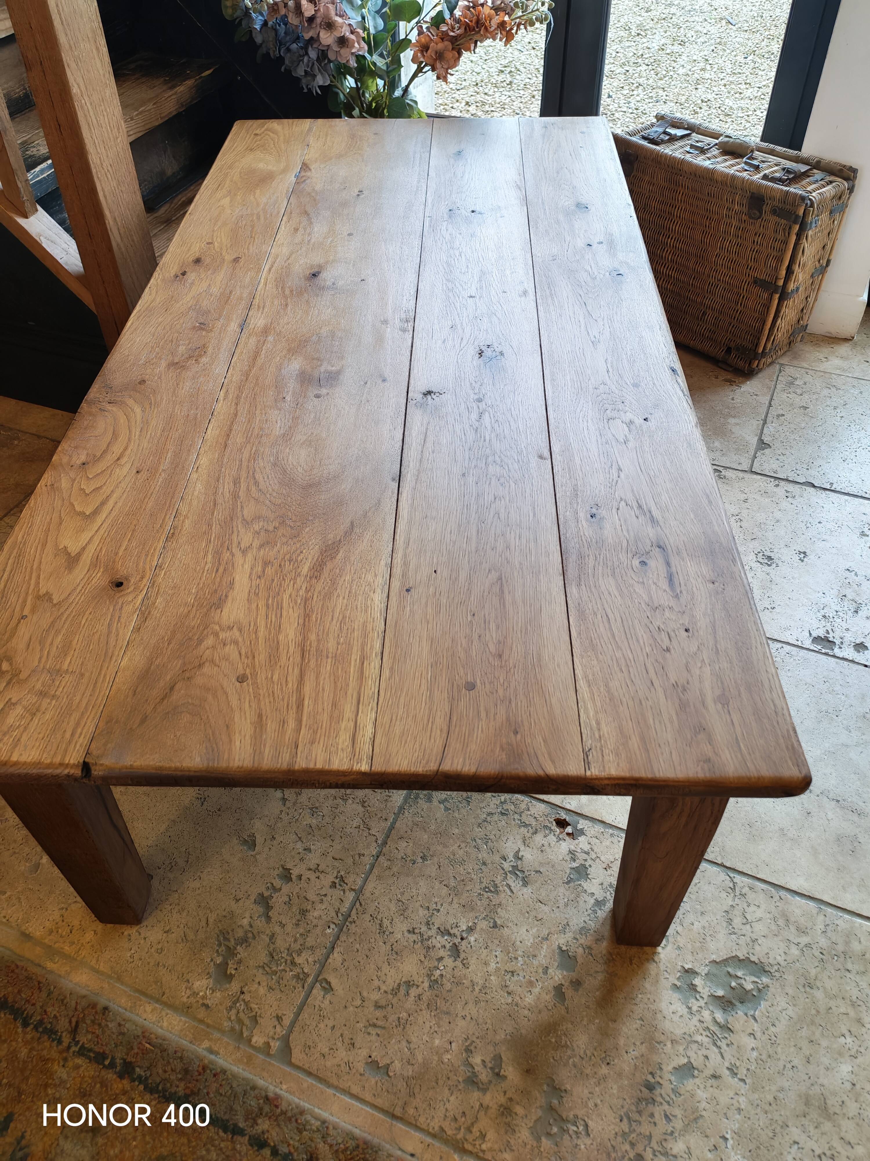 Solid oak coffee table