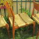 Three Scandinavian chairs - seated in braided rope