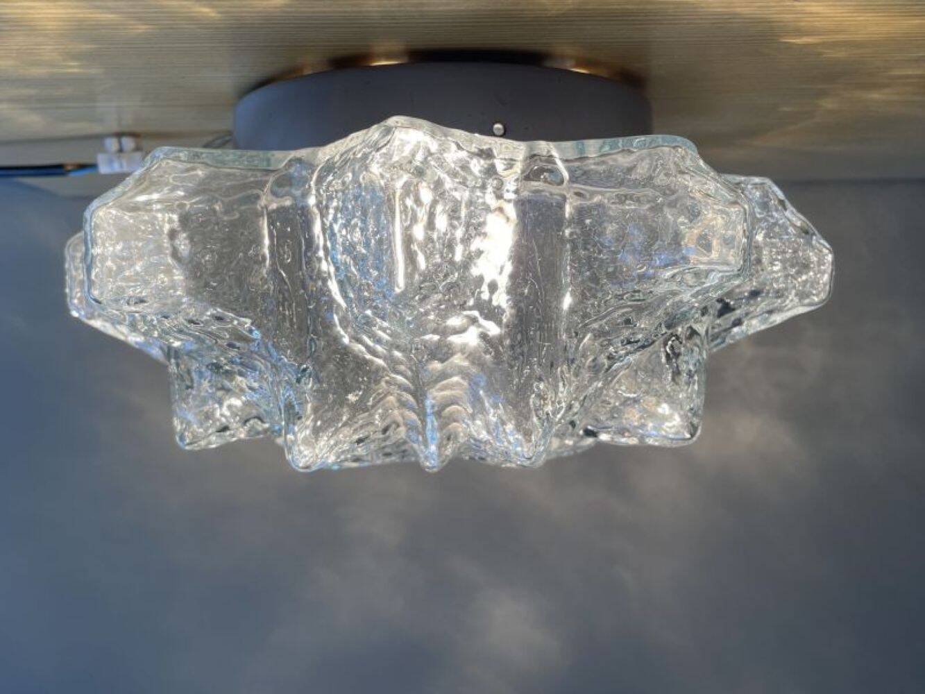 Portuguese snowflake glass flush mounted lamp