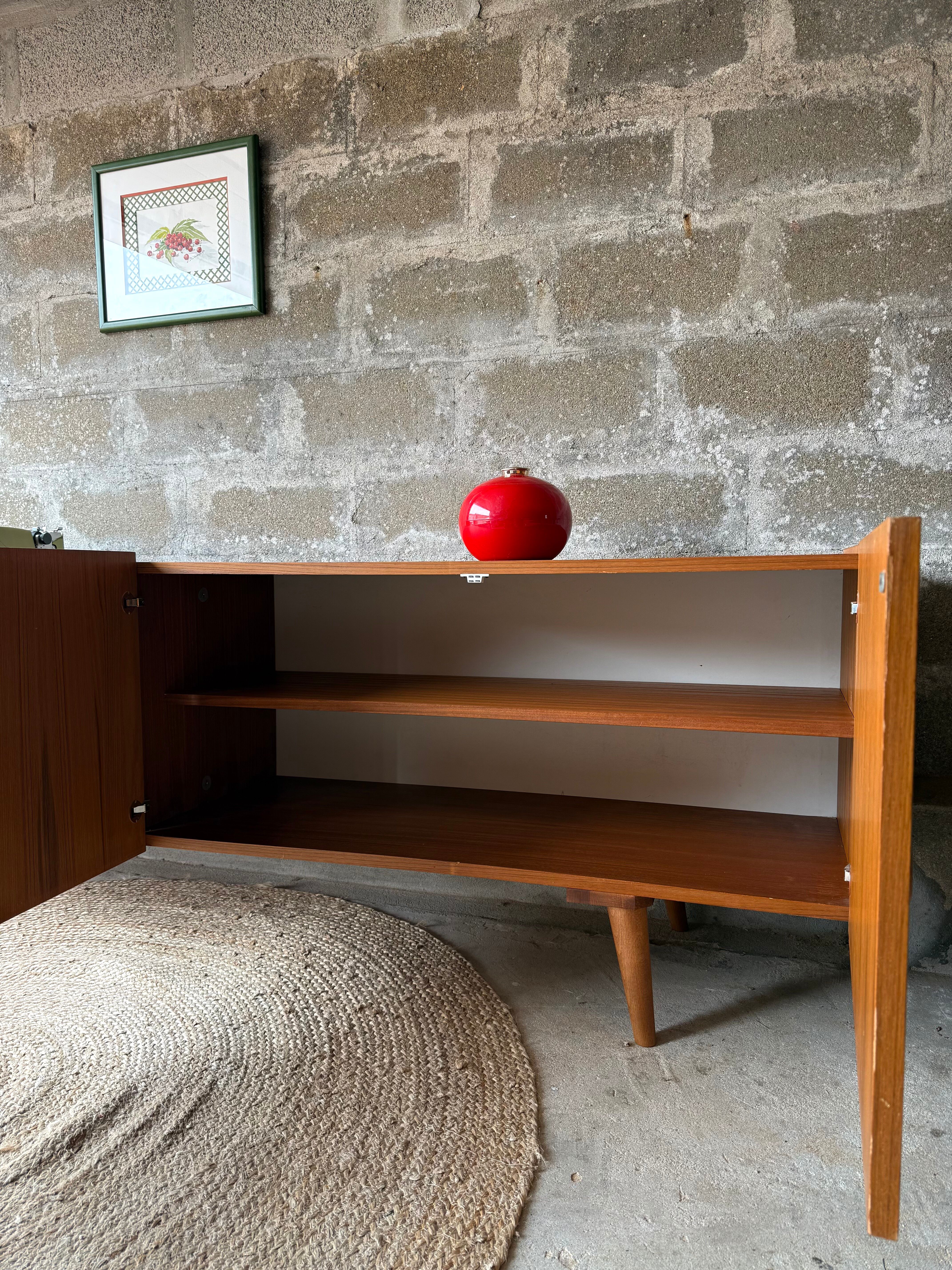 Vintage Scandinavian teak sideboard, 1970.