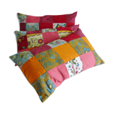 Lot of three rectangular cushions vintage patchwork