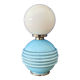 Lampe à poser vintage en opaline bleu et blanche