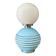 Lampe à poser vintage en opaline bleu et blanche