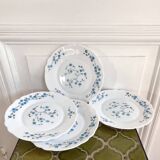 Arcopal forget-me-not flower dessert plates