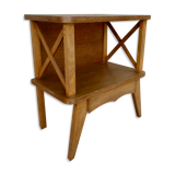 Bedside compass feet in light wood, 60s