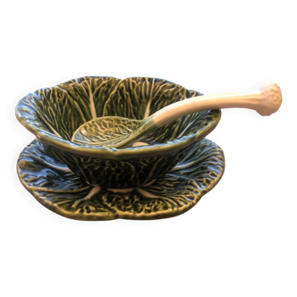 Saucière en barbotine feuille de chou