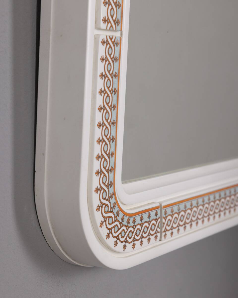 Vintage Plastic Wall Mirror with Carrara Matta, 1970s