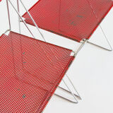 Pair of vintage X-Line chairs in enamelled and chromed metal by N.J. Haugesen for Bent Krogh