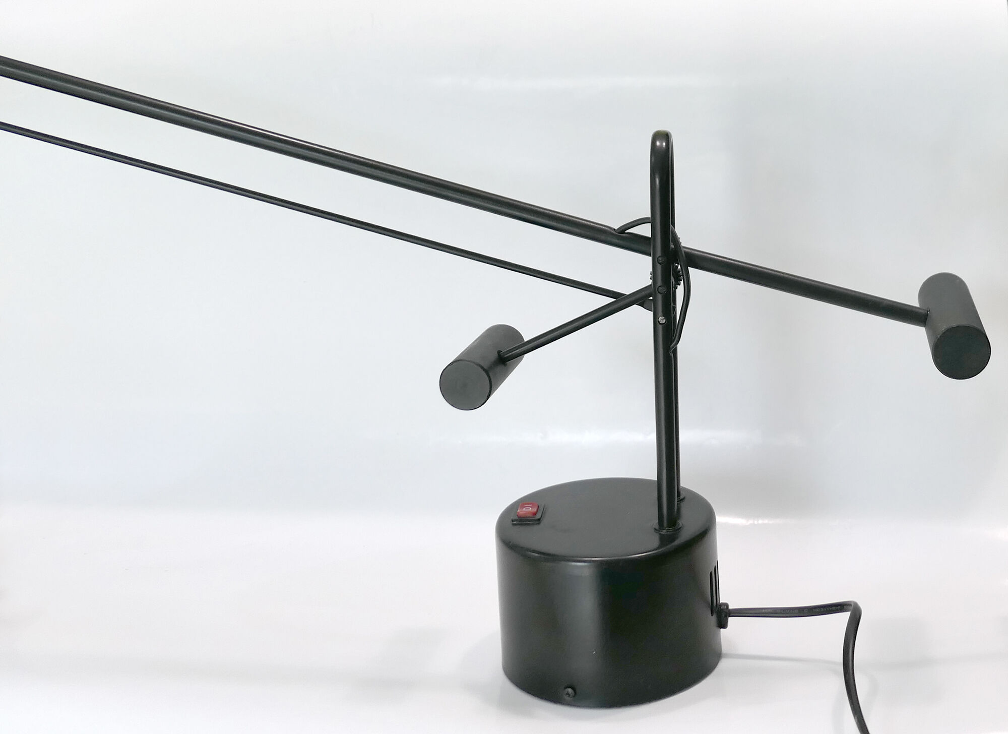 Articulated desk lamp with balance wheel 1980's by Stilplast Italy