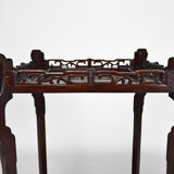 Japanese pedestal table in carved wood and lacquered panels, France, circa 1880