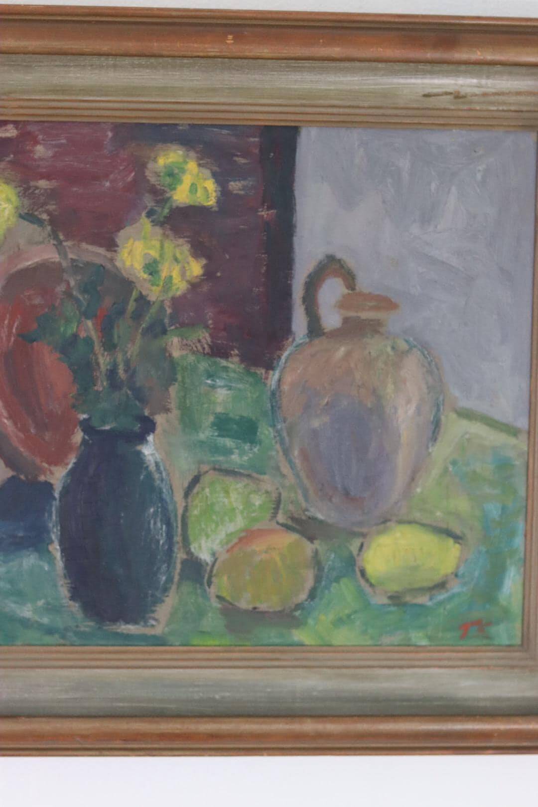 Nature morte : Vases et fruits par T.S.