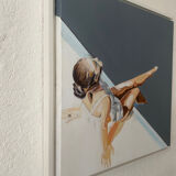 Seated woman painting