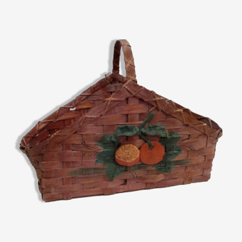 Panier vintage en bois de châtaignier