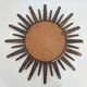 Sunburst mirror vintage 1960 in golden copper metal 50s brutalist 1960s