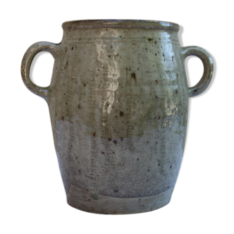Old fat in glazed stoneware pot