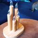 Vintage Swedish pine electric candelabra, 70s/80s